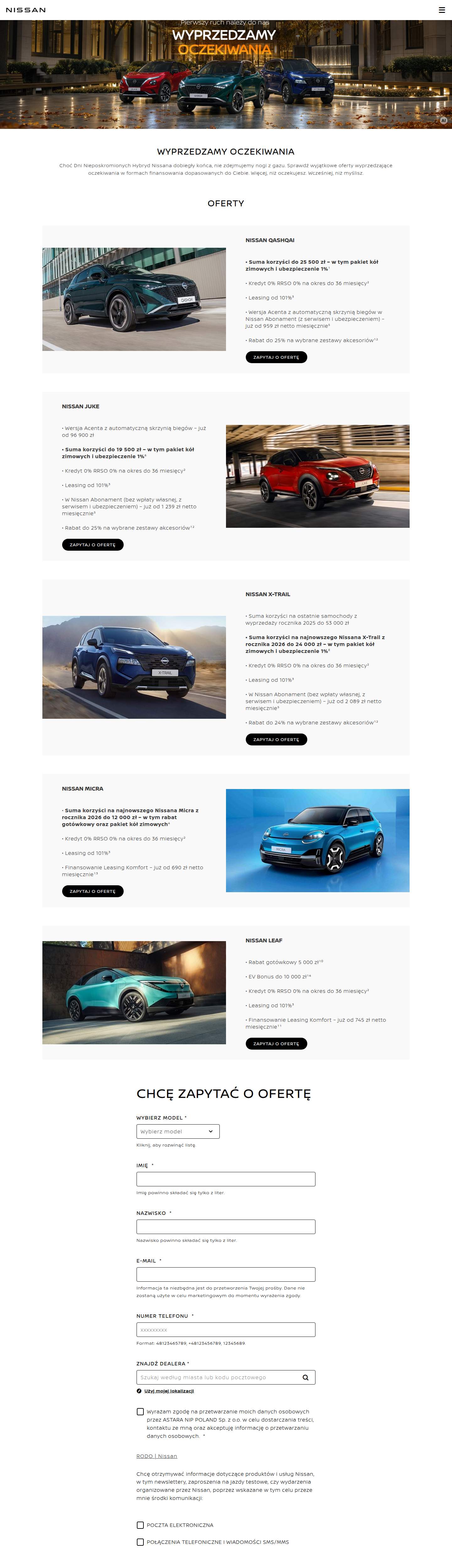 Nissan – offer